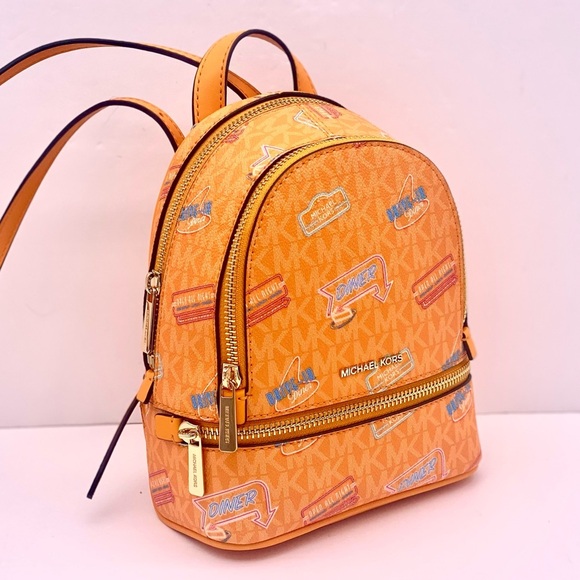 Michael Kors Vibrant Orange Mini Convertible Backpack Crossbody main image 8